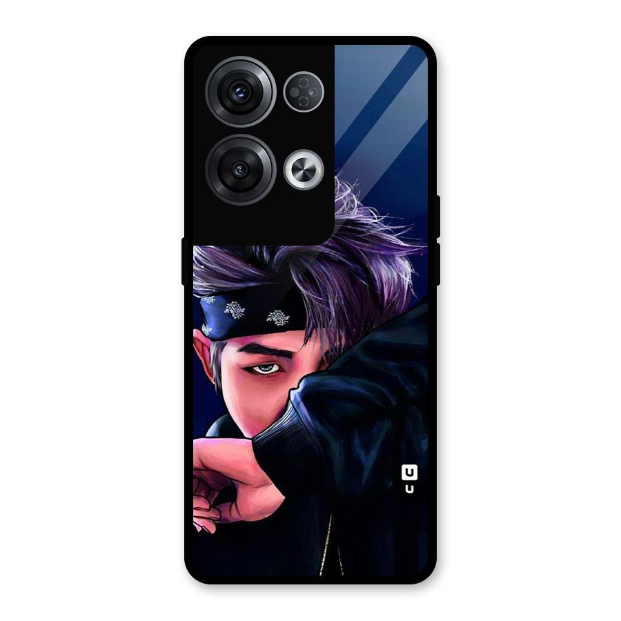 BTS Namjoon Artwork Glass Back Case for Oppo Reno8 Pro 5G