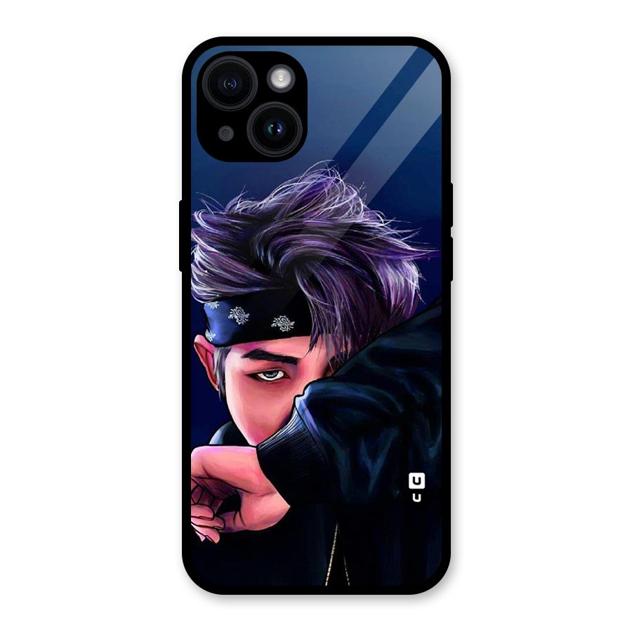 BTS Namjoon Artwork Glass Back Case for iPhone 14