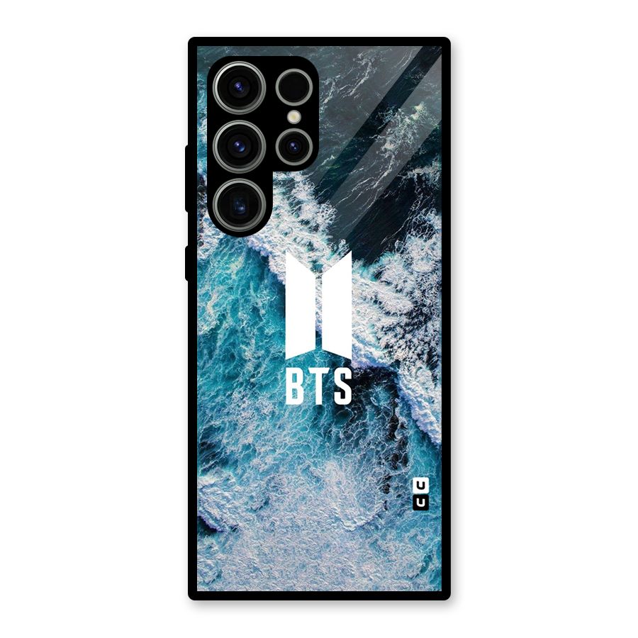 BTS Ocean Waves Glass Back Case for Galaxy S23 Ultra