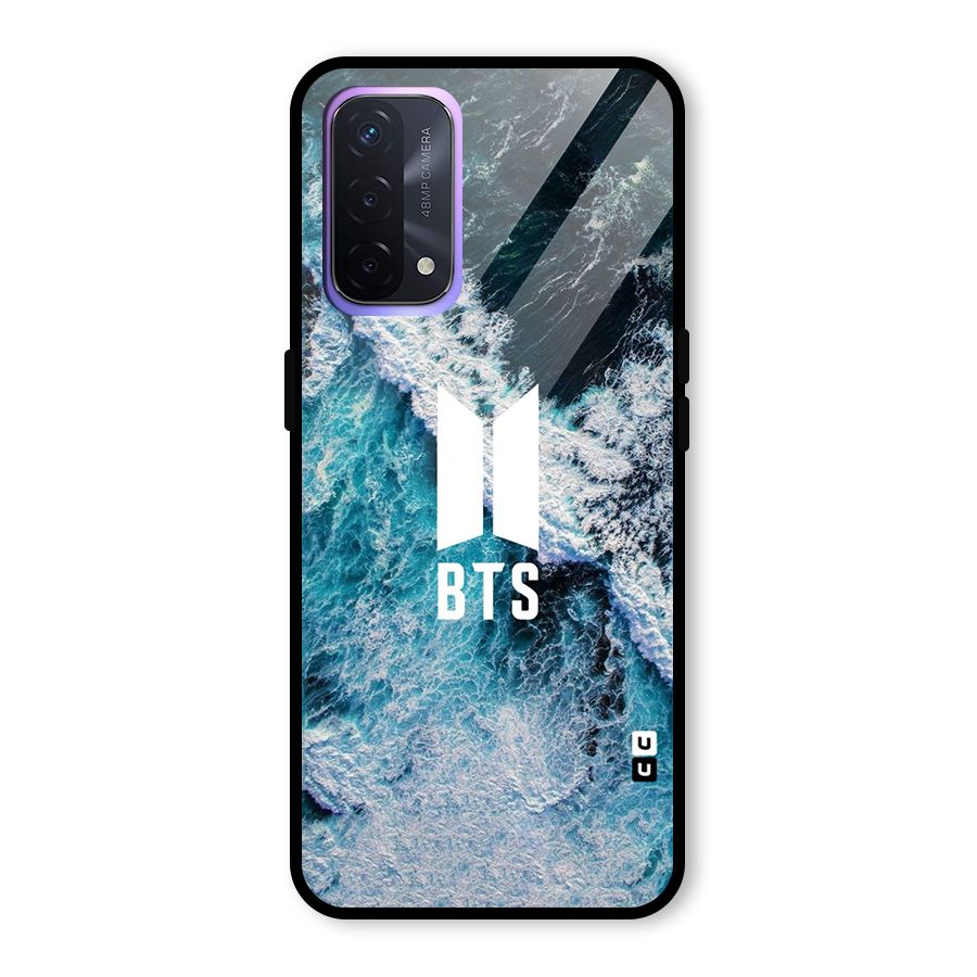 BTS Ocean Waves Glass Back Case for Oppo A74 5G