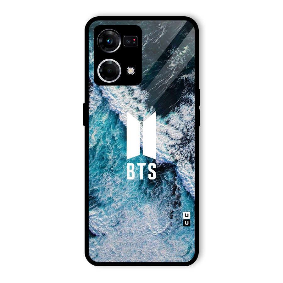 BTS Ocean Waves Glass Back Case for Oppo F21 Pro 5G