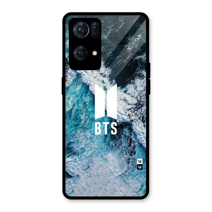 BTS Ocean Waves Glass Back Case for Oppo Reno7 Pro 5G