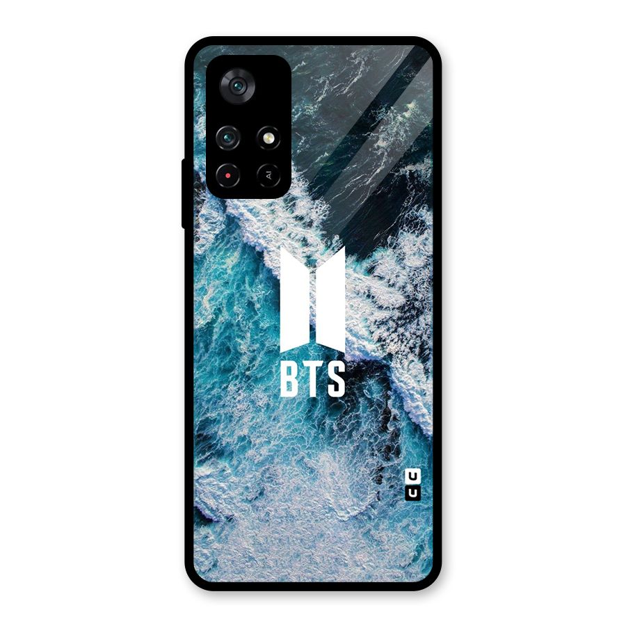 BTS Ocean Waves Glass Back Case for Poco M4 Pro 5G