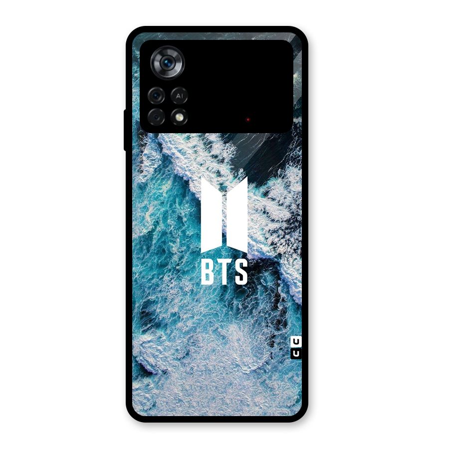 BTS Ocean Waves Glass Back Case for Poco X4 Pro 5G