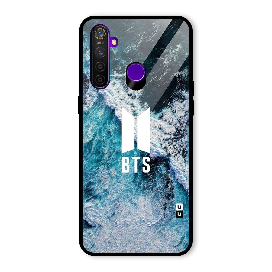 BTS Ocean Waves Glass Back Case for Realme 5 Pro
