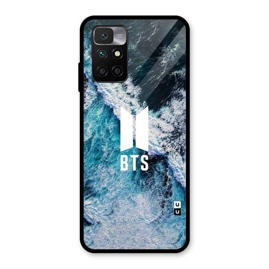 BTS Ocean Waves Glass Back Case for Redmi 10 Prime