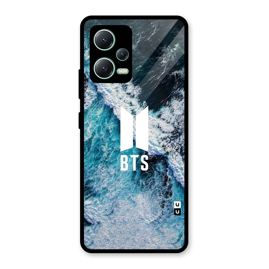 BTS Ocean Waves Glass Back Case for Redmi Note 12 5G