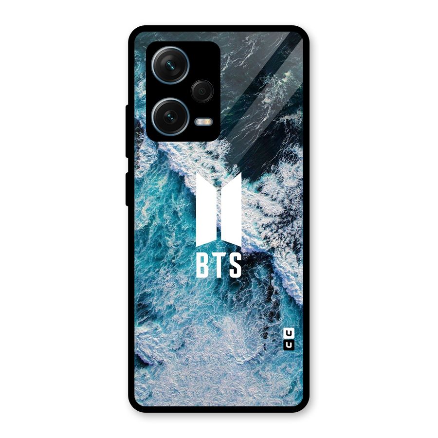 BTS Ocean Waves Glass Back Case for Redmi Note 12 Pro Plus 5G