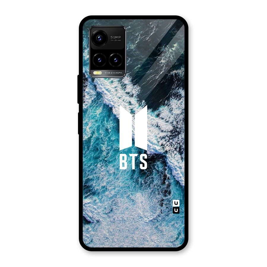 BTS Ocean Waves Glass Back Case for Vivo Y21A