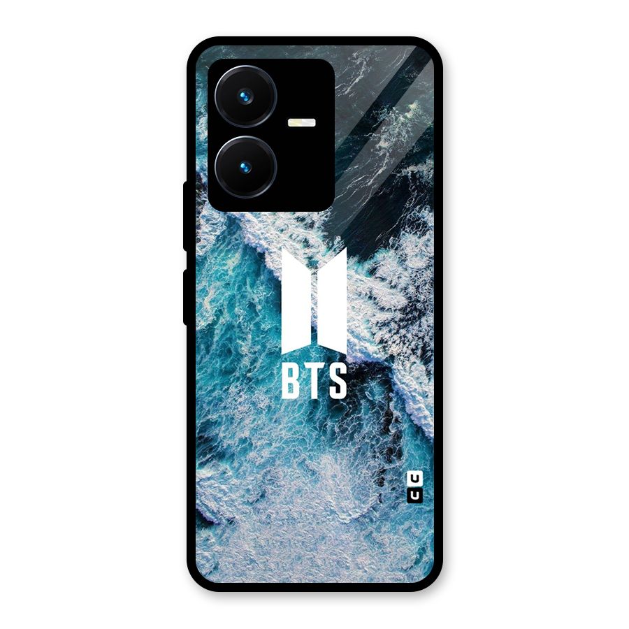 BTS Ocean Waves Glass Back Case for Vivo Y22