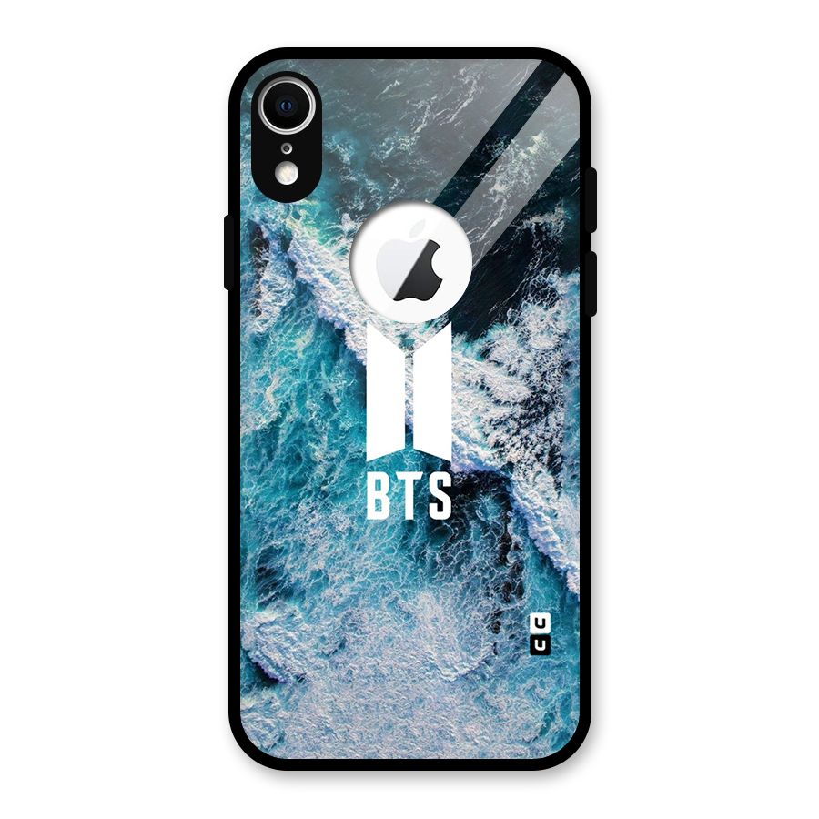 BTS Ocean Waves Glass Back Case for iPhone XR Logo Cut