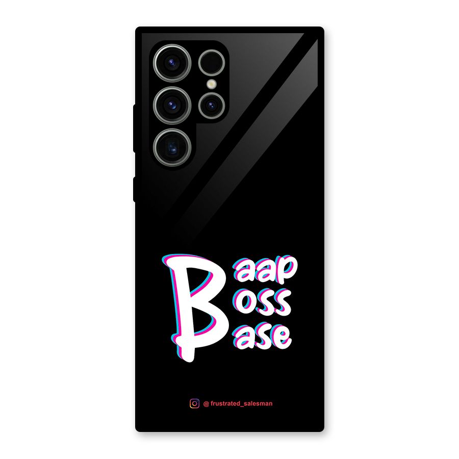 Baap Boss Base Black Glass Back Case for Galaxy S23 Ultra