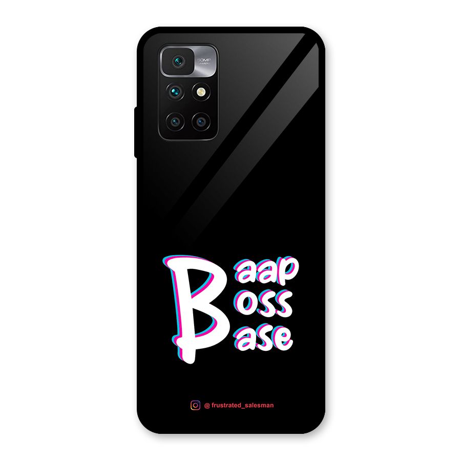 Baap Boss Base Black Glass Back Case for Redmi 10 Prime
