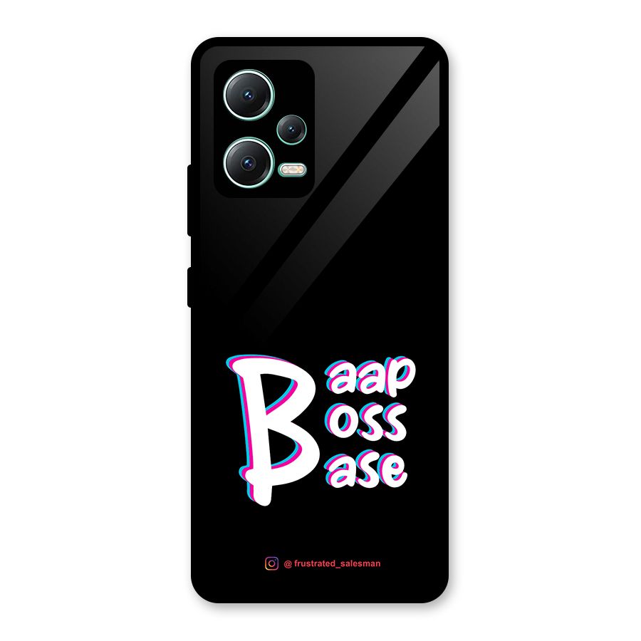 Baap Boss Base Black Glass Back Case for Redmi Note 12 5G