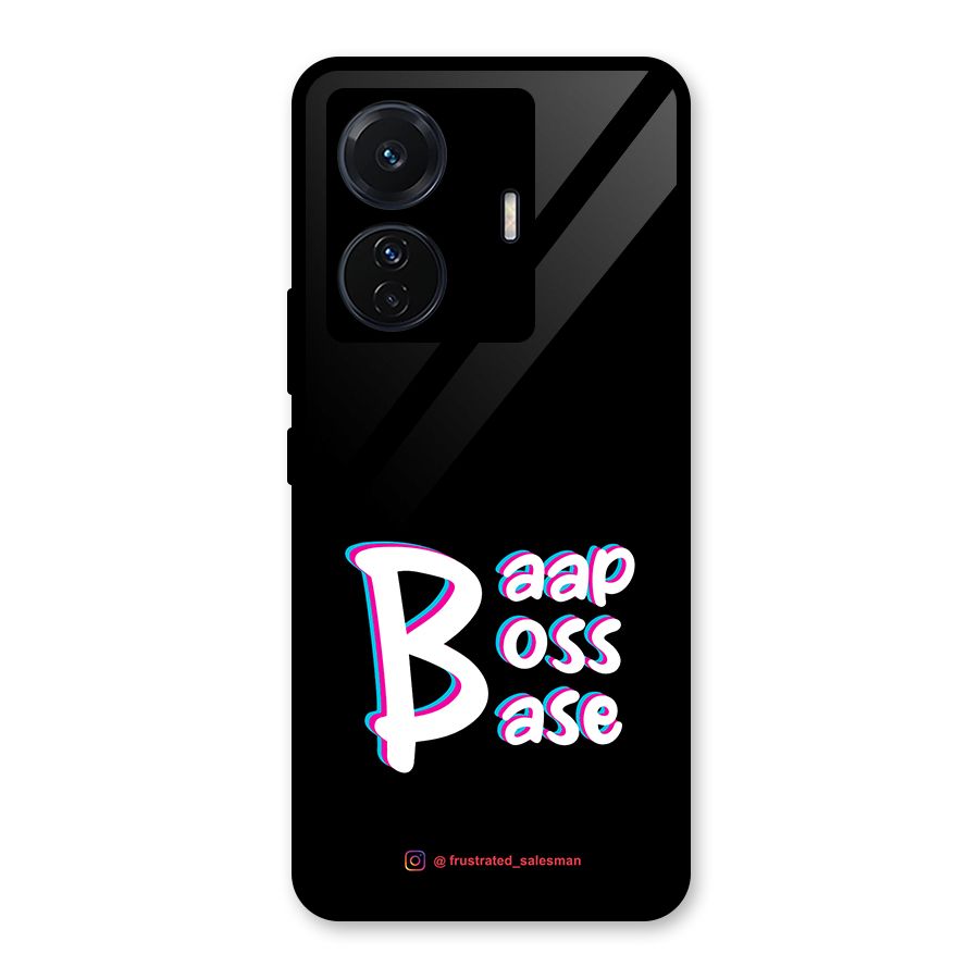 Baap Boss Base Black Glass Back Case for Vivo T1 Pro