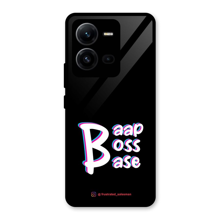 Baap Boss Base Black Glass Back Case for Vivo V25
