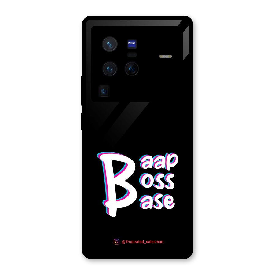 Baap Boss Base Black Glass Back Case for Vivo X80 Pro