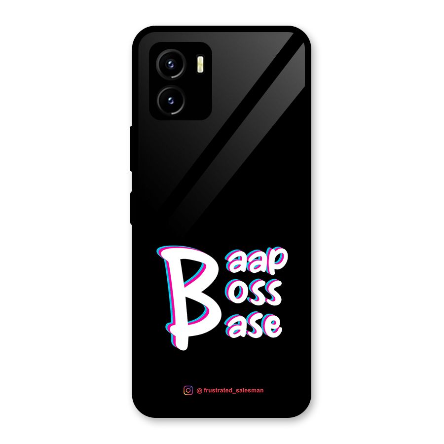 Baap Boss Base Black Glass Back Case for Vivo Y15s