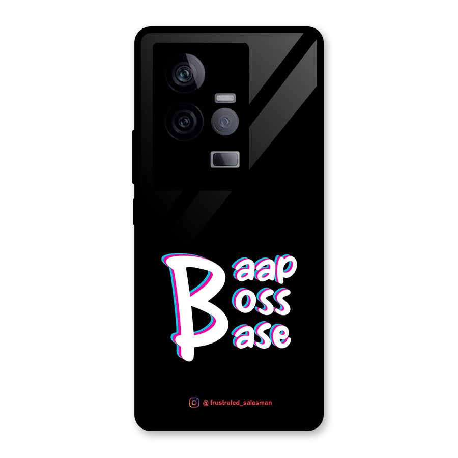Baap Boss Base Black Glass Back Case for Vivo iQOO 11 5G
