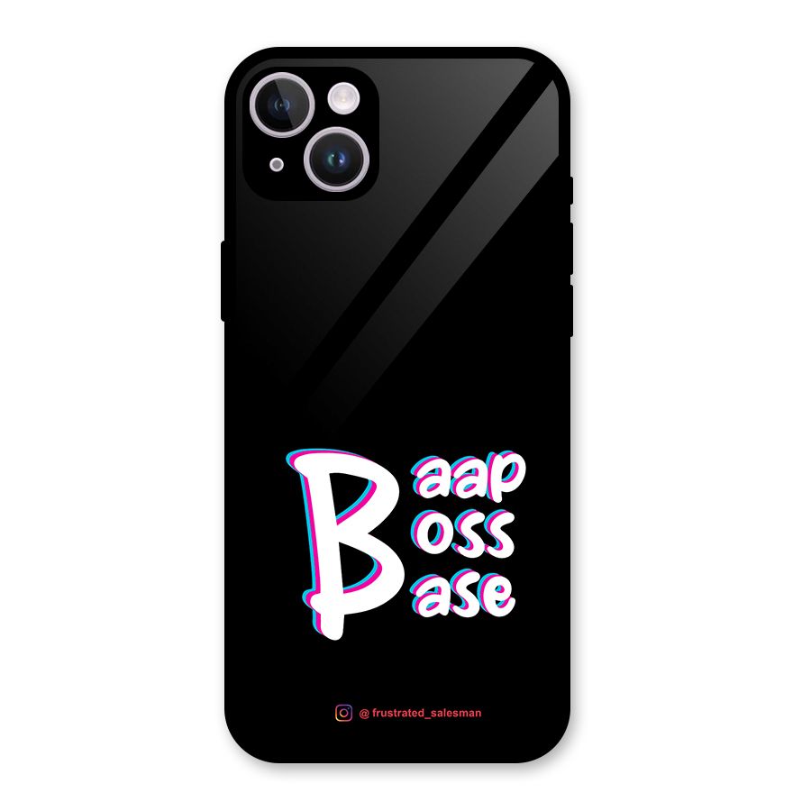 Baap Boss Base Black Glass Back Case for iPhone 14 Plus