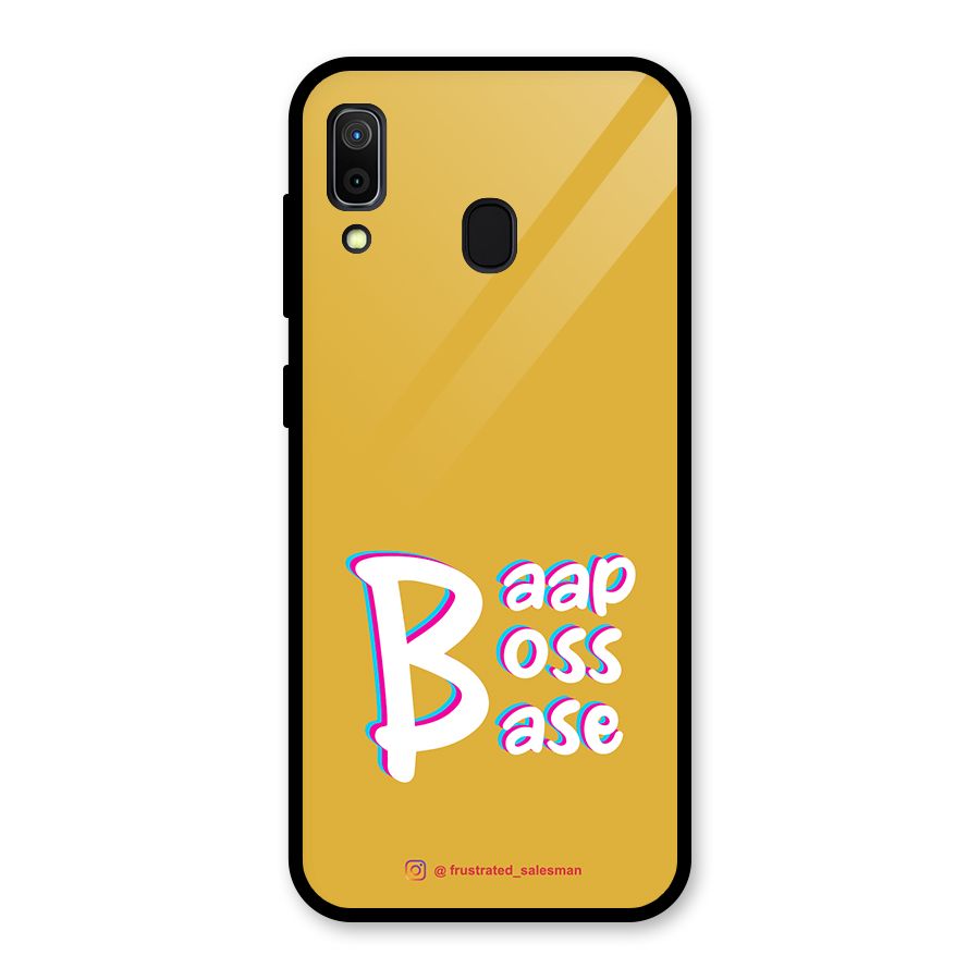 Baap Boss Base Mustard Yellow Glass Back Case for Galaxy A30
