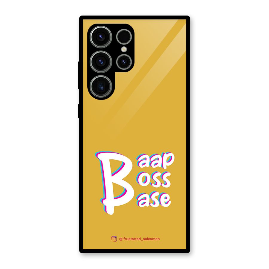 Baap Boss Base Mustard Yellow Glass Back Case for Galaxy S23 Ultra