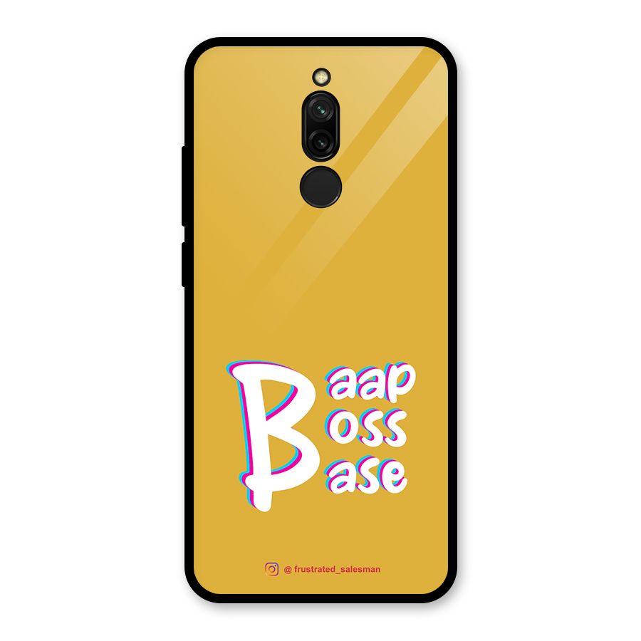 Baap Boss Base Mustard Yellow Glass Back Case for Redmi 8