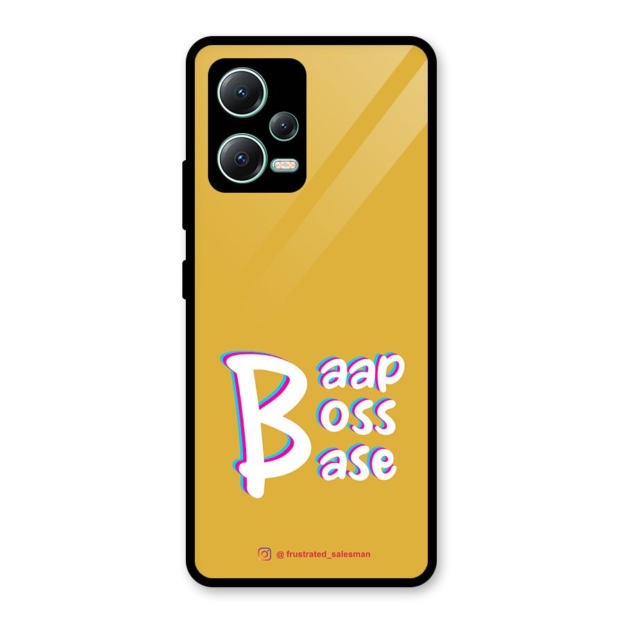 Baap Boss Base Mustard Yellow Glass Back Case for Redmi Note 12 5G