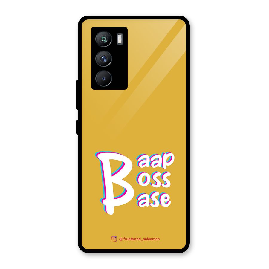 Baap Boss Base Mustard Yellow Glass Back Case for Vivo iQOO 9 SE