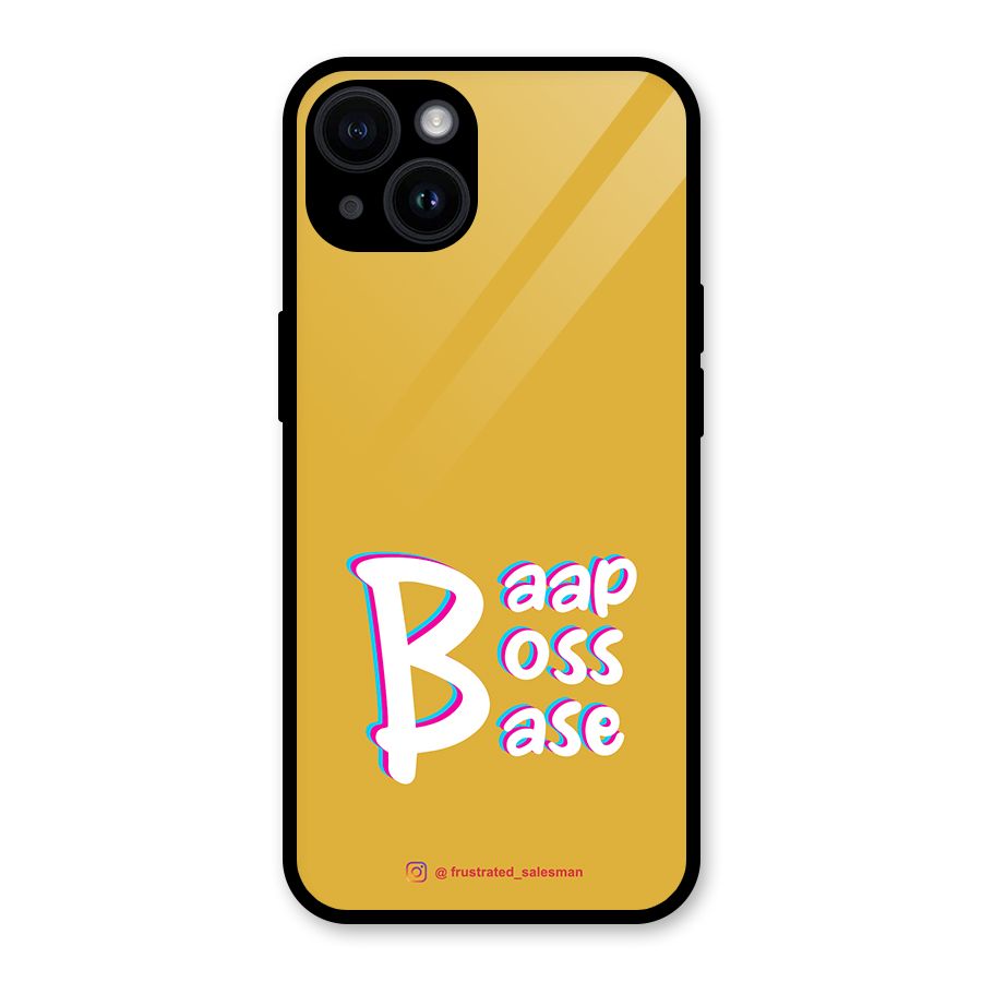 Baap Boss Base Mustard Yellow Glass Back Case for iPhone 14