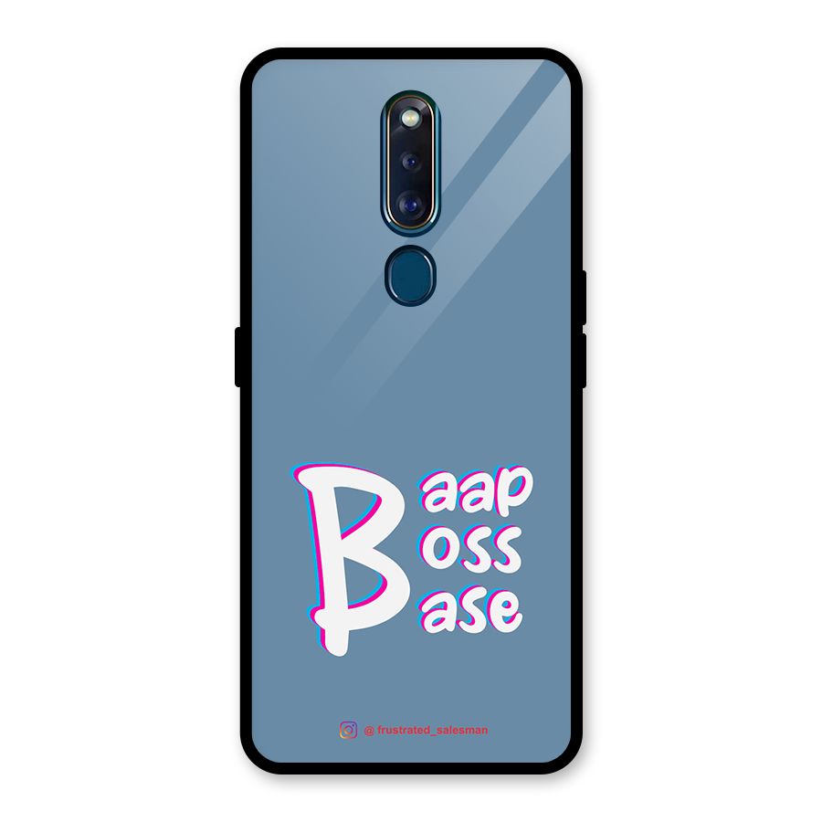 Baap Boss Base SteelBlue Glass Back Case for Oppo F11 Pro