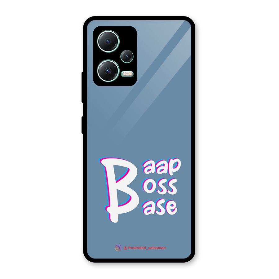 Baap Boss Base SteelBlue Glass Back Case for Redmi Note 12 5G