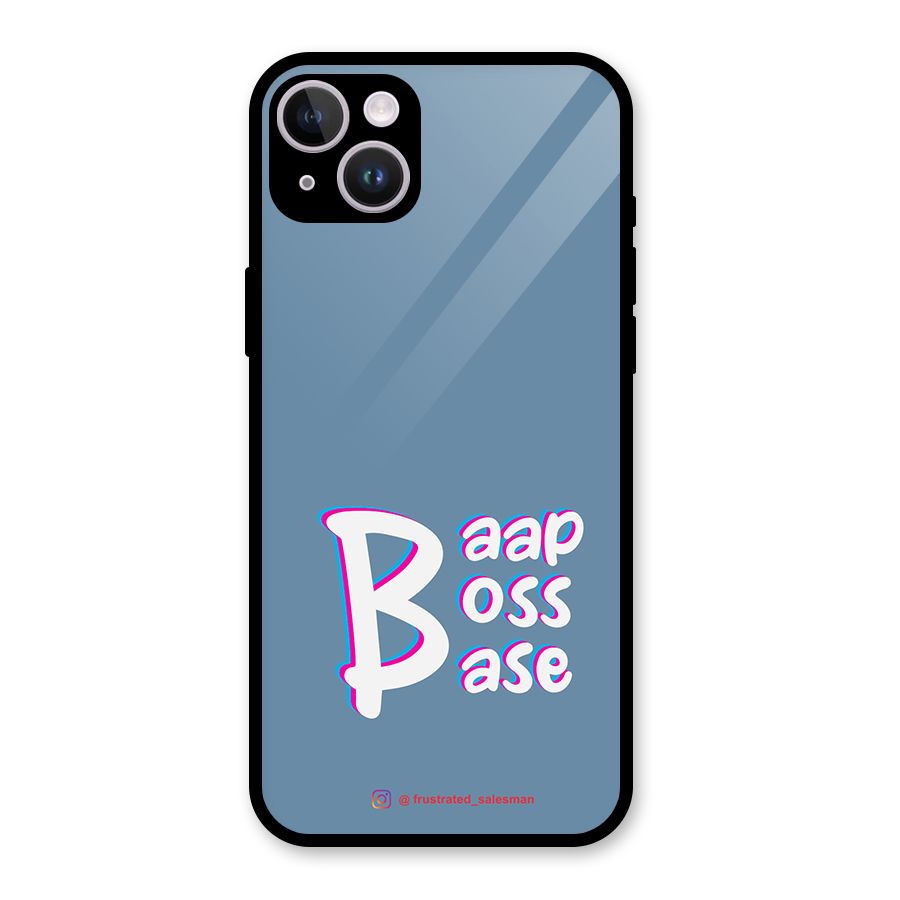 Baap Boss Base SteelBlue Glass Back Case for iPhone 14 Plus