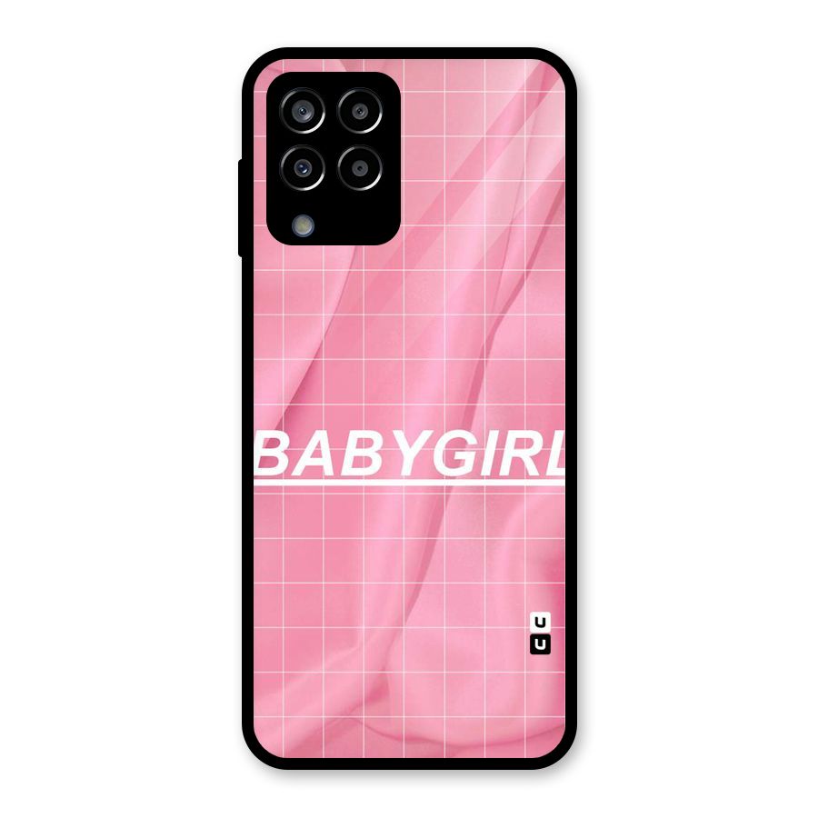 Baby Girl Check Glass Back Case for Galaxy M33