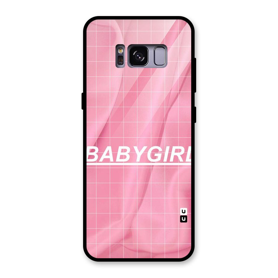 Baby Girl Check Glass Back Case for Galaxy S8
