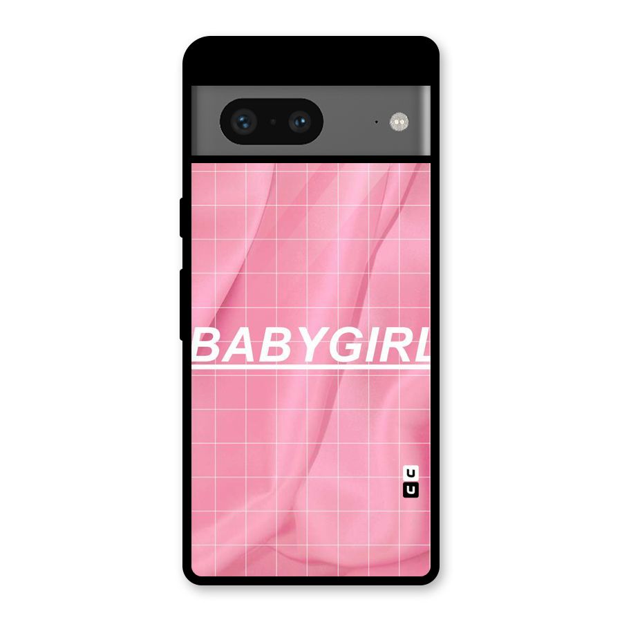 Baby Girl Check Glass Back Case for Google Pixel 7