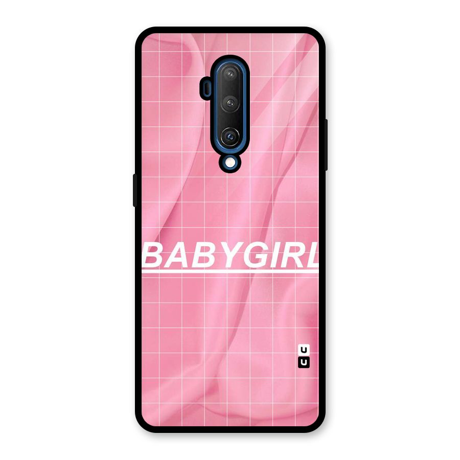 Baby Girl Check Glass Back Case for OnePlus 7T Pro