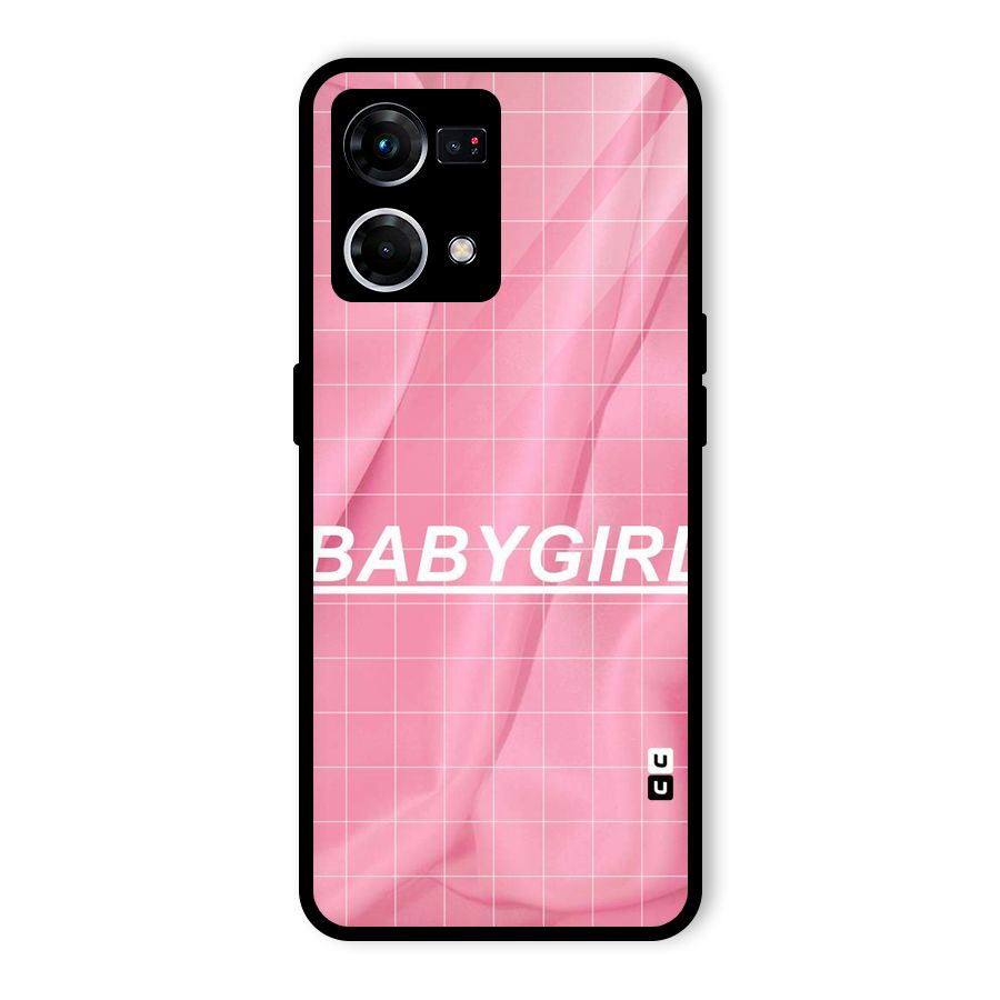 Baby Girl Check Glass Back Case for Oppo F21s Pro 4G