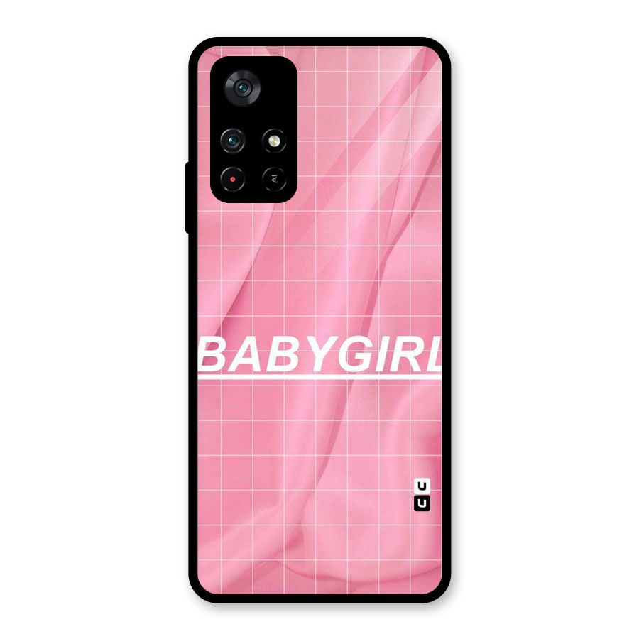 Baby Girl Check Glass Back Case for Poco M4 Pro 5G