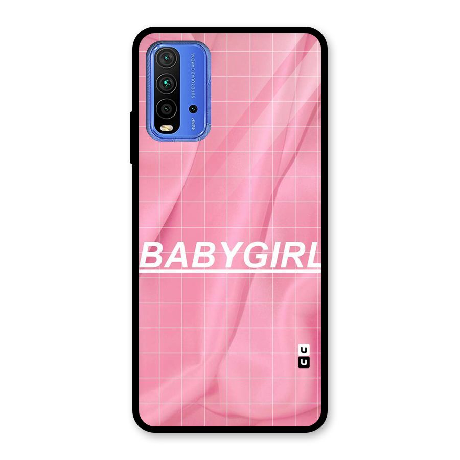 Baby Girl Check Glass Back Case for Redmi 9 Power