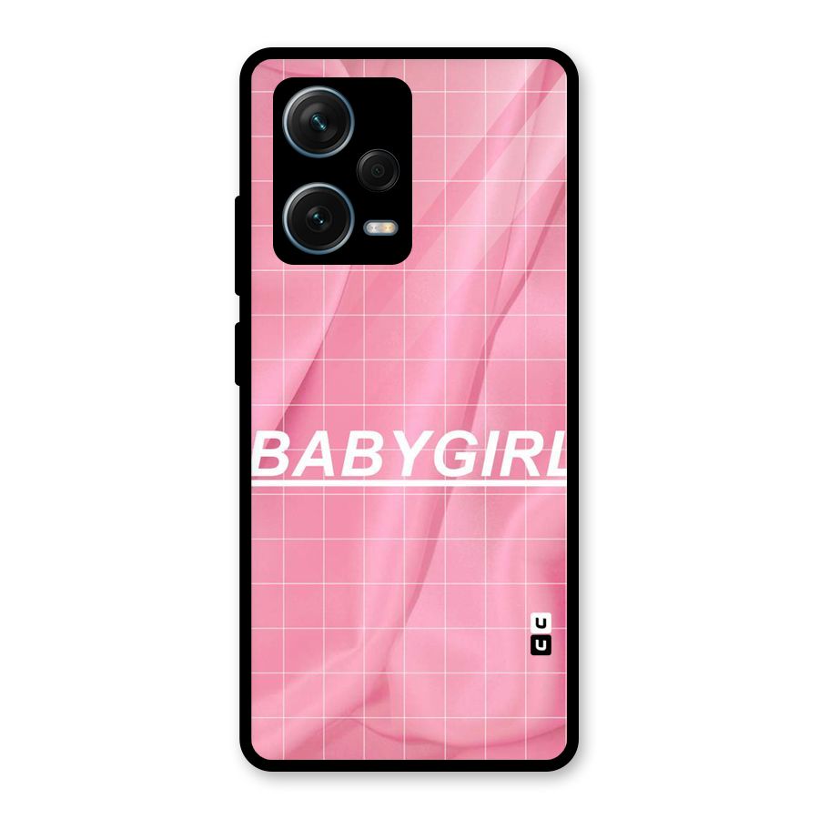 Baby Girl Check Glass Back Case for Redmi Note 12 Pro Plus 5G