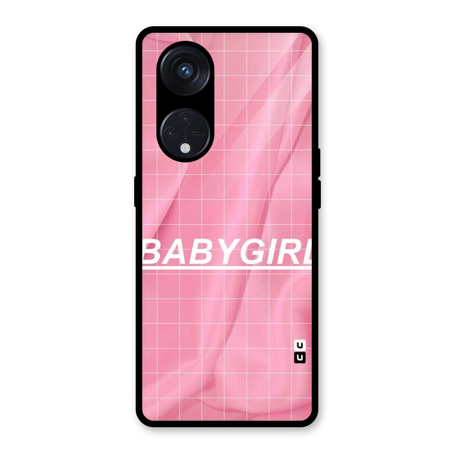 Baby Girl Check Glass Back Case for Reno8 T 5G