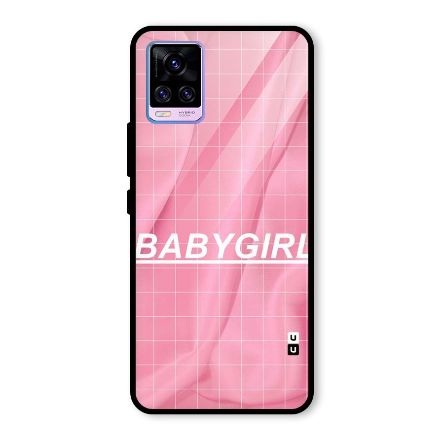 Baby Girl Check Glass Back Case for Vivo V20 Pro