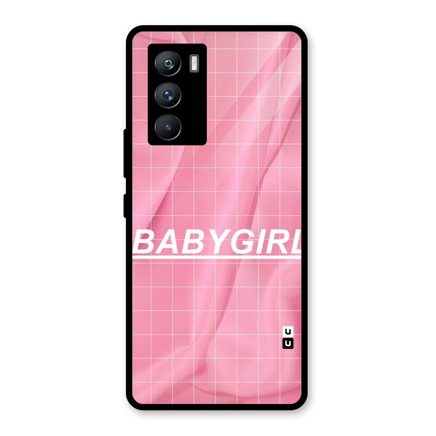 Baby Girl Check Glass Back Case for Vivo iQOO 9 SE