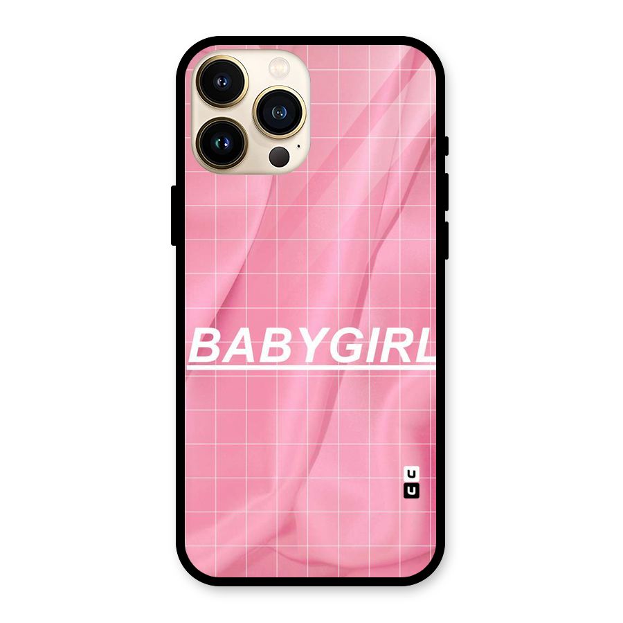 Baby Girl Check Glass Back Case for iPhone 13 Pro Max