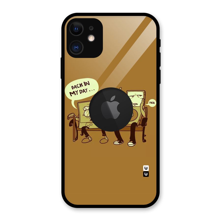 Back In Day Casette Glass Back Case for iPhone 11 Logo Cut