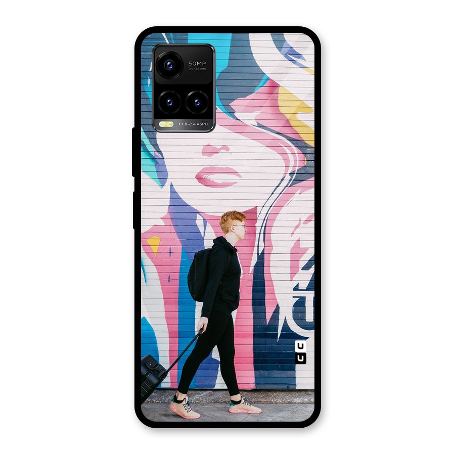 Backpacker Glass Back Case for Vivo Y21A