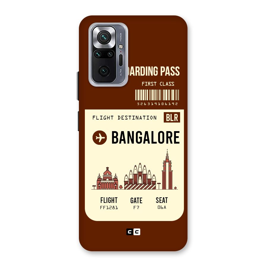 Bangalore Boarding Pass Back Case for Redmi Note 10 Pro Max
