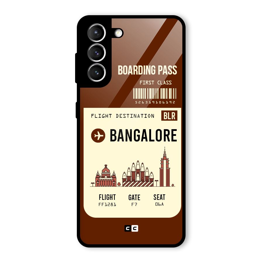 Bangalore Boarding Pass Glass Back Case for Galaxy S21 5G
