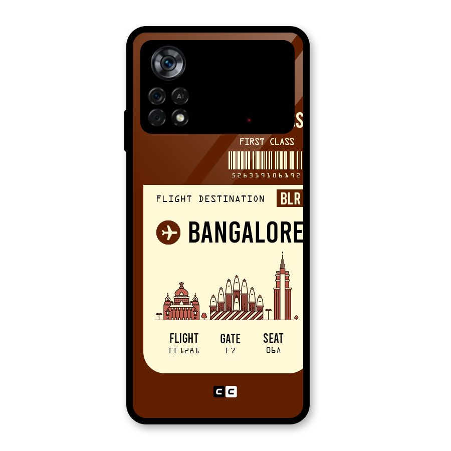Bangalore Boarding Pass Glass Back Case for Poco X4 Pro 5G